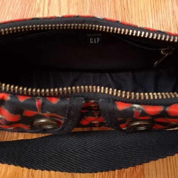 Gap poppy flower floral print small hobo bag red ginko oriental purse handbag - Picture 3 of 3